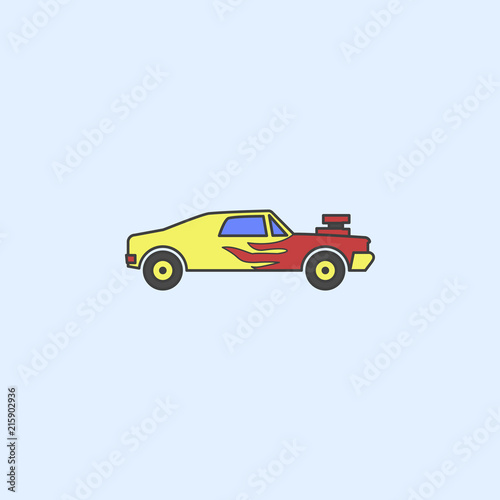 racing muscle car field outline icon. Element of monster trucks show icon for mobile concept and web apps. Field outline racing muscle car icon can be used for web and mobile