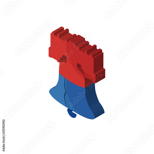 liberty bell isometric right top view 3D icon