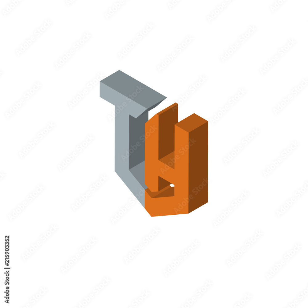 Obraz premium TH isometric right top view 3D icon