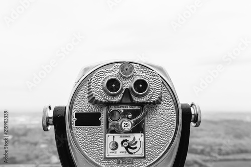 Black and white viewfinder at a scenic overlook photo