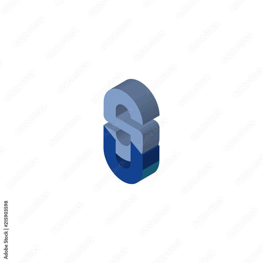 su or us isometric right top view 3D icon su or us isometric right top view 3D icon