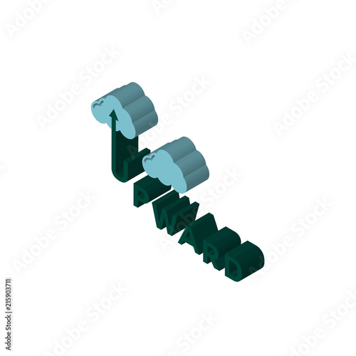 upward isometric right top view 3D icon