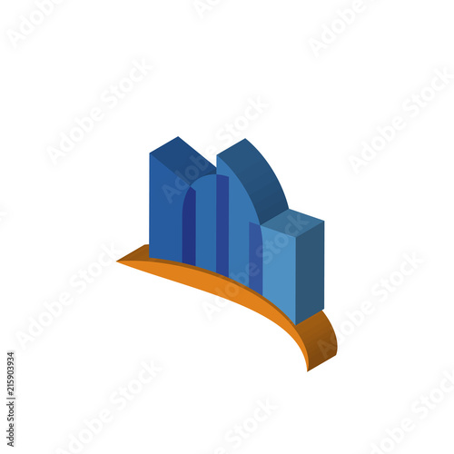 constraction isometric right top view 3D icon