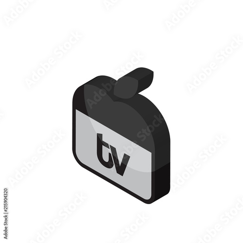 apple tv isometric right top view 3D icon