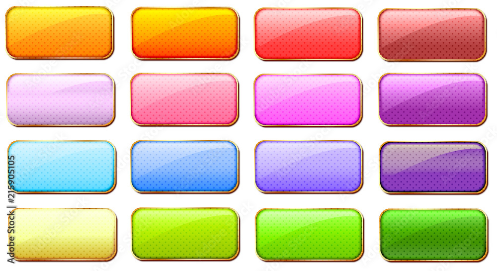 Buttons with gold border dotted Buttons with gold border dotted