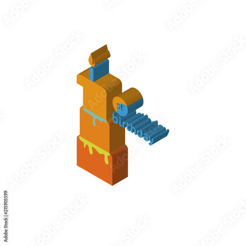 first birthday isometric right top view 3D icon