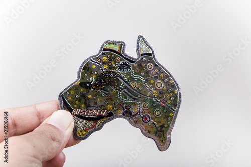 Australia animal map fridge magnet