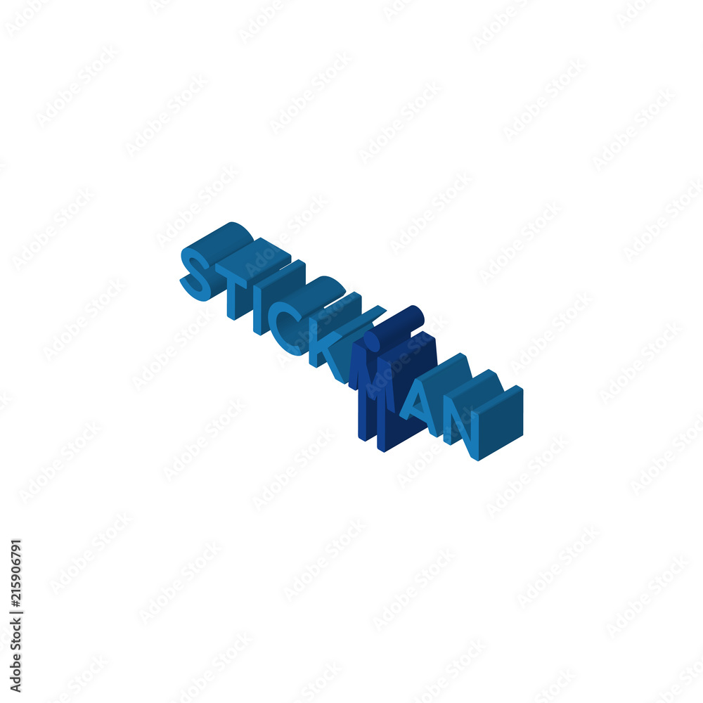 Fototapeta premium stickman isometric right top view 3D icon