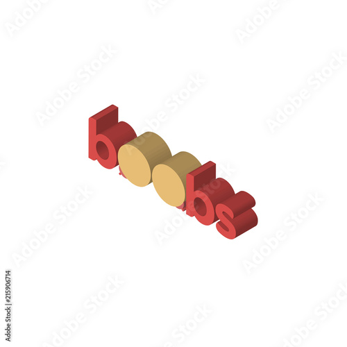 boobs isometric right top view 3D icon