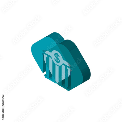 all bank isometric right top view 3D icon photo