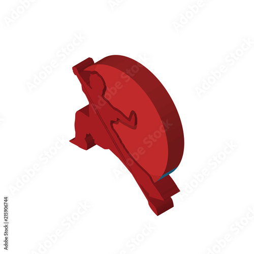 wushu isometric right top view 3D icon