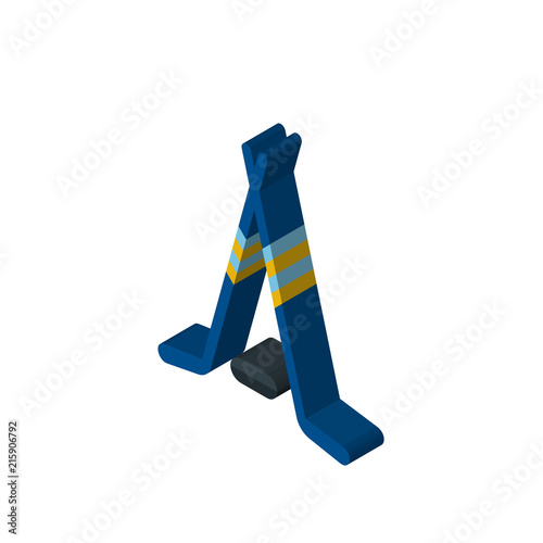 hockey sticks isometric right top view 3D icon
