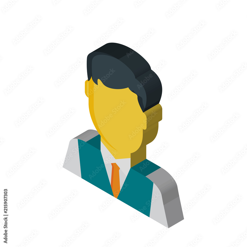 Businessman isometric right top view 3D icon Businessman isometric right top view 3D icon
