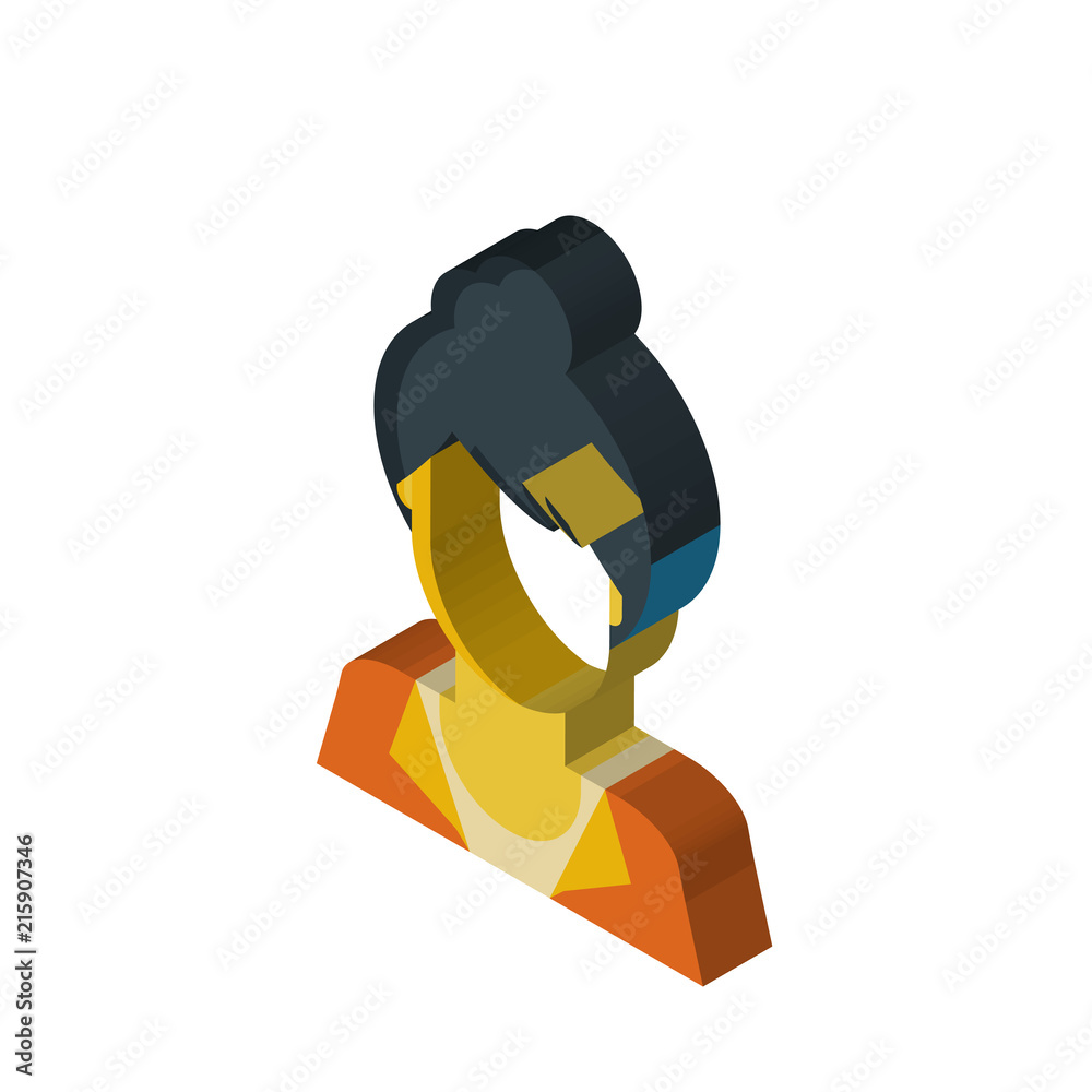 Woman isometric right top view 3D icon Woman isometric right top view 3D icon