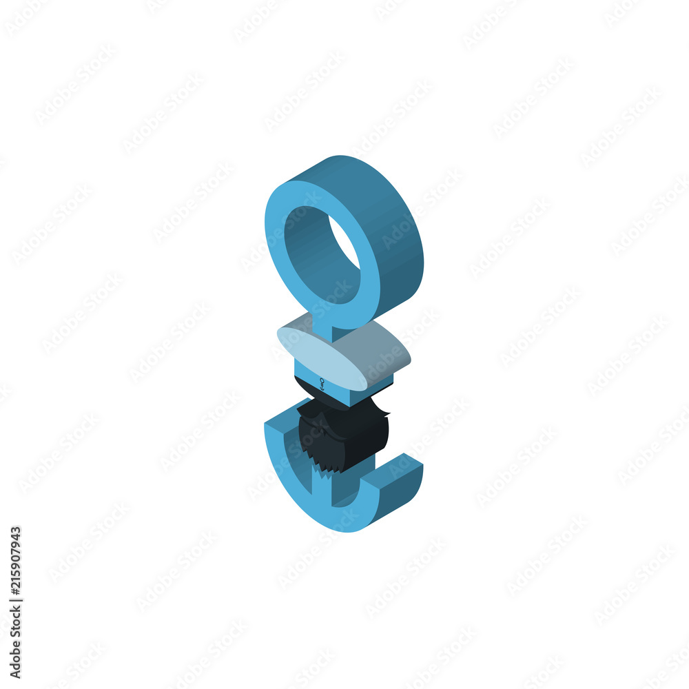 seaman isometric right top view 3D icon seaman isometric right top view 3D icon