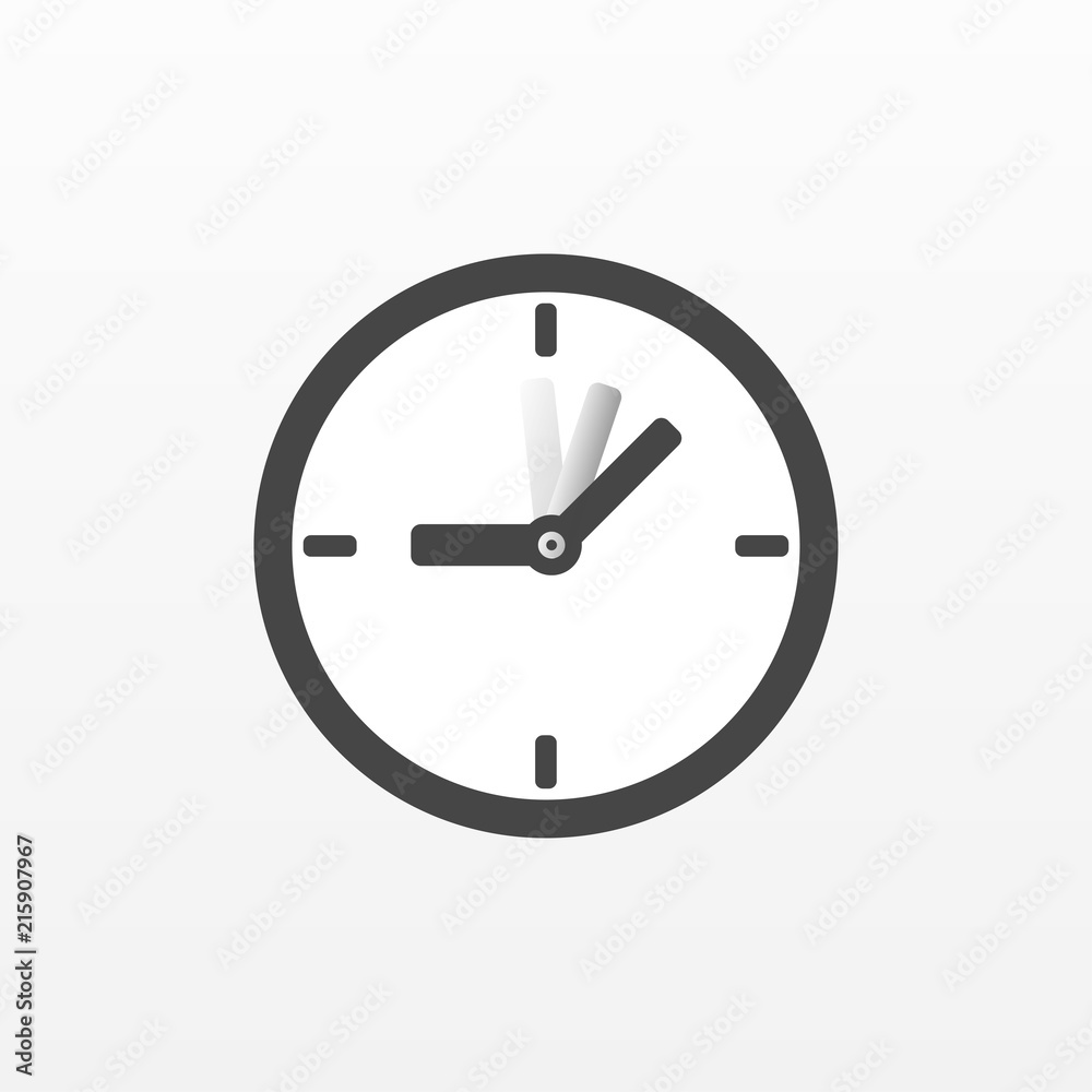 Clock icon vector. Flat symbol isolated on white background. Trendy internet concept. Modern sign fo Clock icon vector. Flat symbol isolated on white background. Trendy internet concept. Modern sign fo