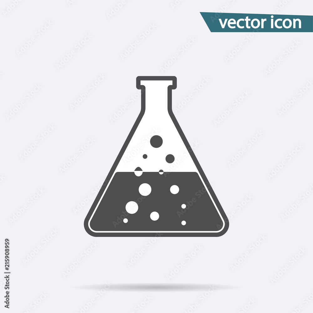 Gray Chemistry icon isolated on background. Modern flat pictogram, business, marketing, internet con Gray Chemistry icon isolated on background. Modern flat pictogram, business, marketing, internet con