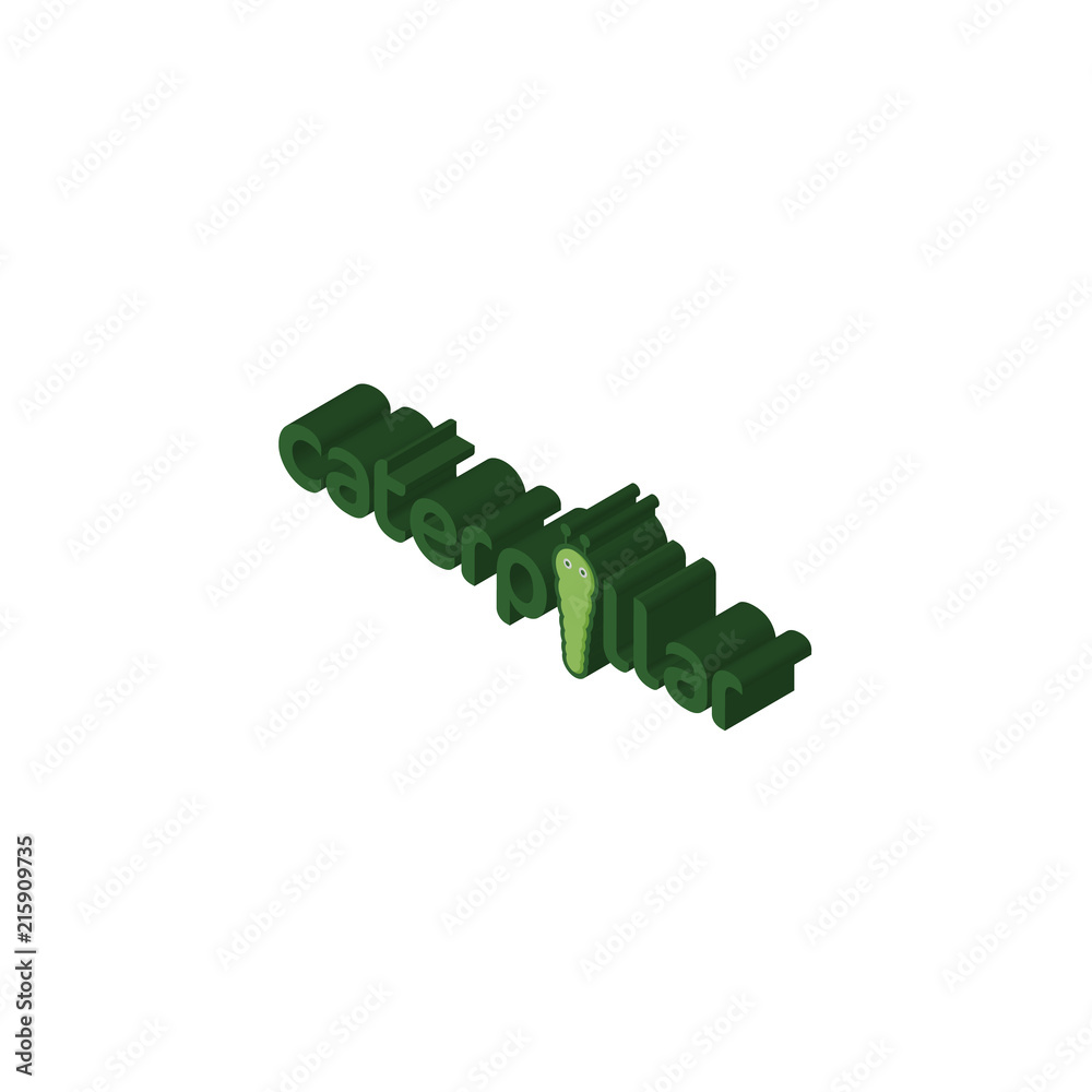 caterpillar isometric right top view 3D icon