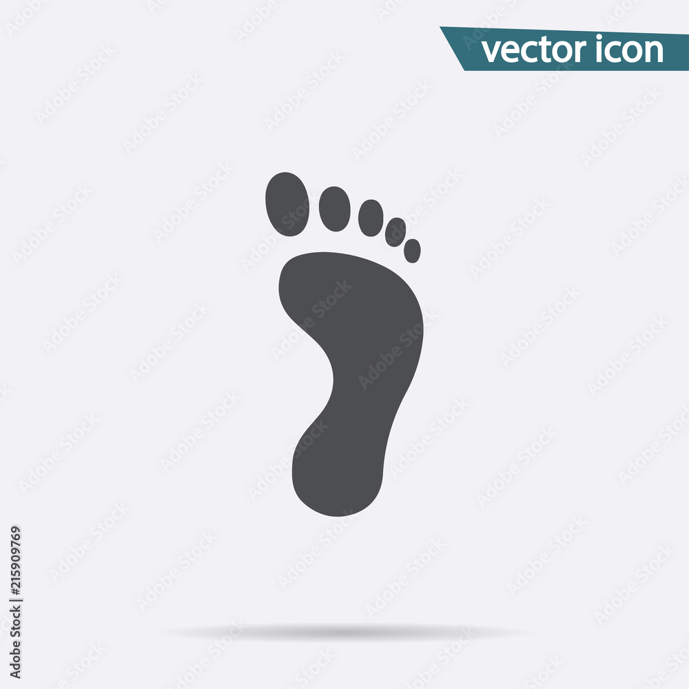 Footprint icon vector. Flat footstep symbol isolated on white background. Trendy internet concept. M Footprint icon vector. Flat footstep symbol isolated on white background. Trendy internet concept. M
