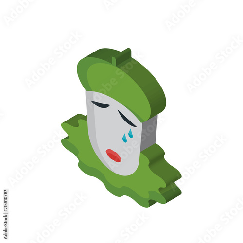 Pierrot isometric right top view 3D icon