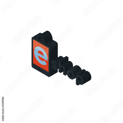 eshop isometric right top view 3D icon