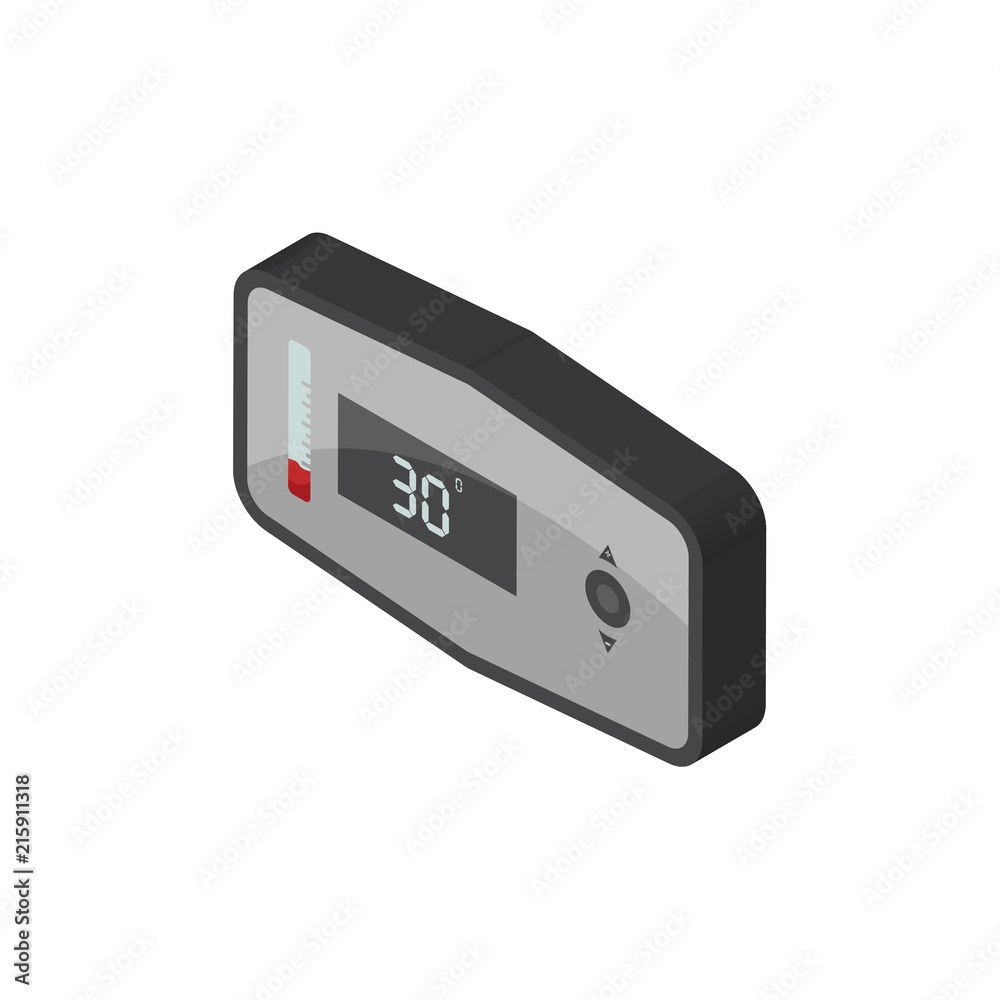 thermostat isometric right top view 3D icon thermostat isometric right top view 3D icon