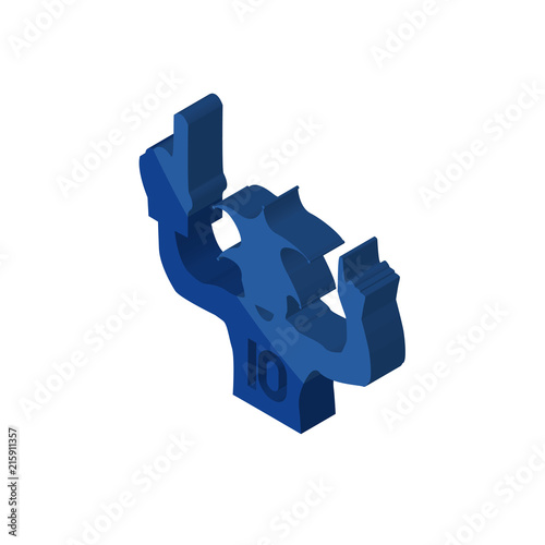 sports fan isometric right top view 3D icon