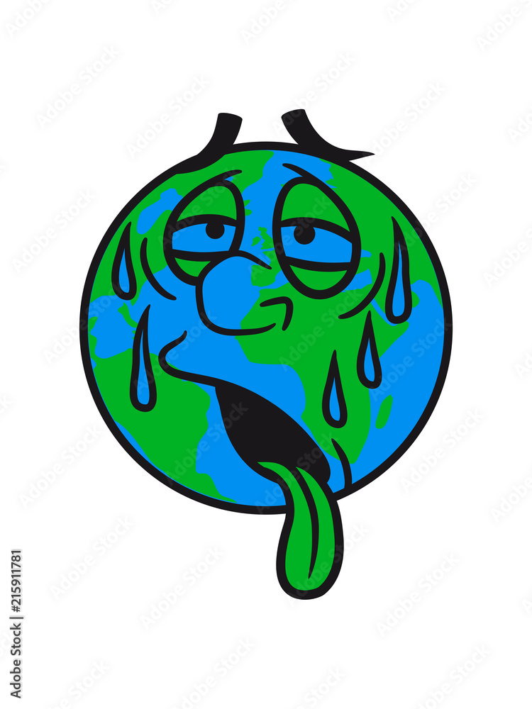 erde erderwärmung klimawandel gesicht comic cartoon kreis rund