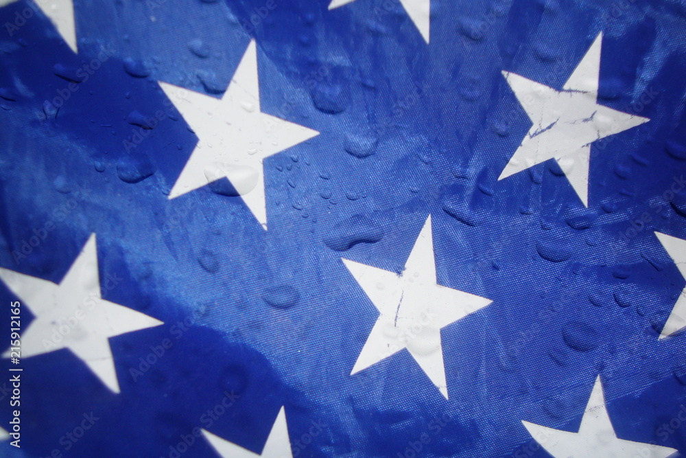 Raindrops on the flag