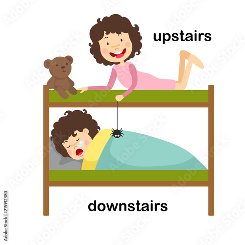 Opposite downstairs and upstairs vector illustration
