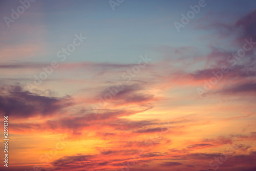 Colorful Beautiful blue sky with cloud formation background © wirakorn