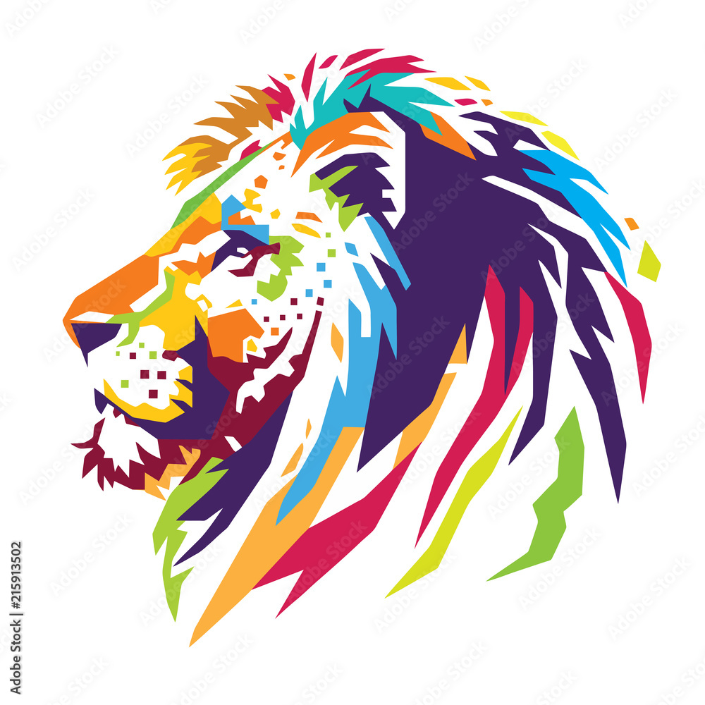 Obraz premium Kolor głowy lwa