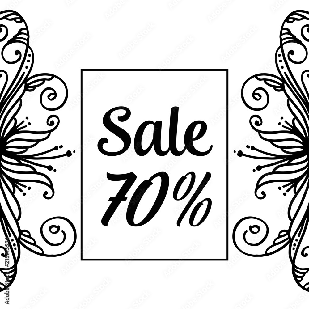hand drawn flowers sale template vector illustration