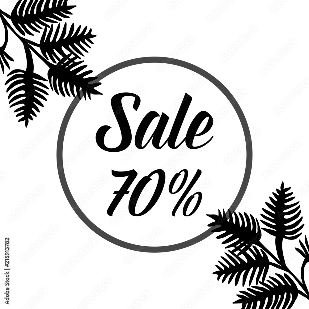 Floral hand draw sale template design vector illustration