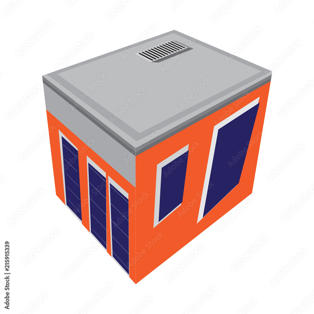 Isolated isometric apartment building icon Isolated isometric apartment building icon