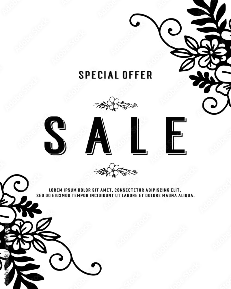 Obraz premium Collection of sale floral design template vector illustration