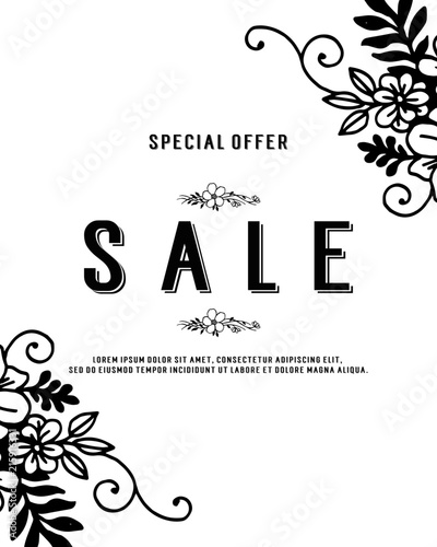 Collection of sale floral design template vector illustration