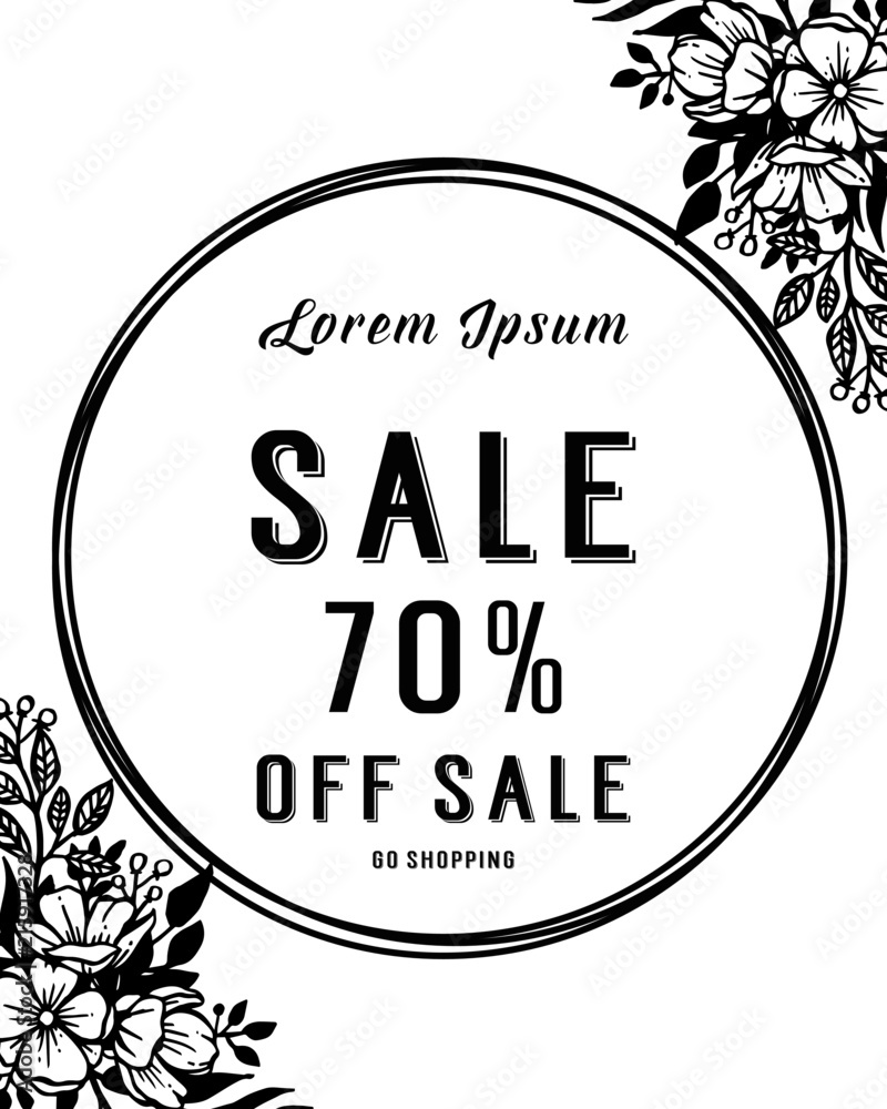 Sale on decorative backgrounds with floral vector illustration