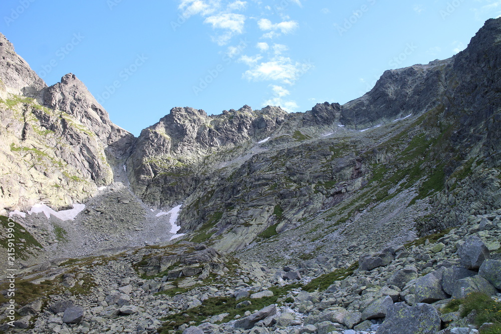 Pathway to Chata pod Rysmi hut near Rysy peak, High Tatras, Slovakia