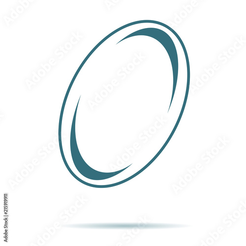 Blue Rugby icon isolated on background. Trendy Simple ball vector symbol. Oval Logo illustration