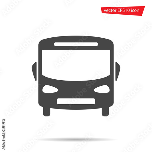 Bus icon. School auto isolated on background. Modern simple flat sign. Logo illustration