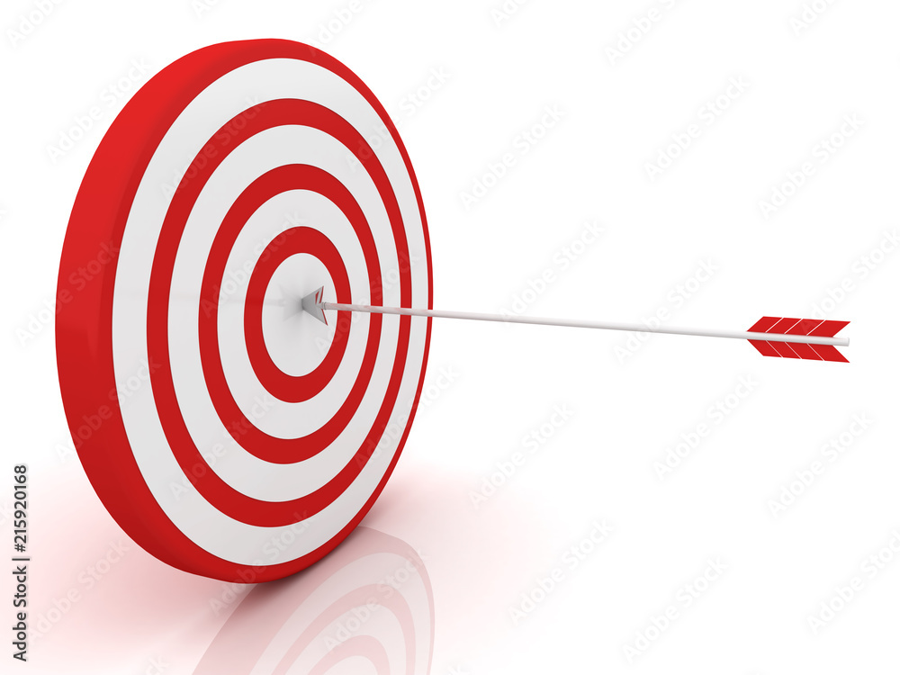 Arrows hitting the center of target - success business concept