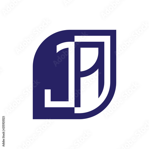 JA initial letter emblem logo negative space