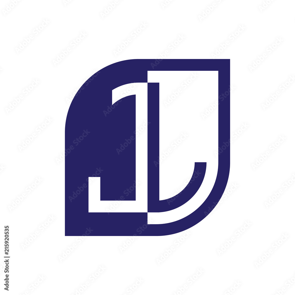 JL initial letter emblem logo negative space JL initial letter emblem logo negative space