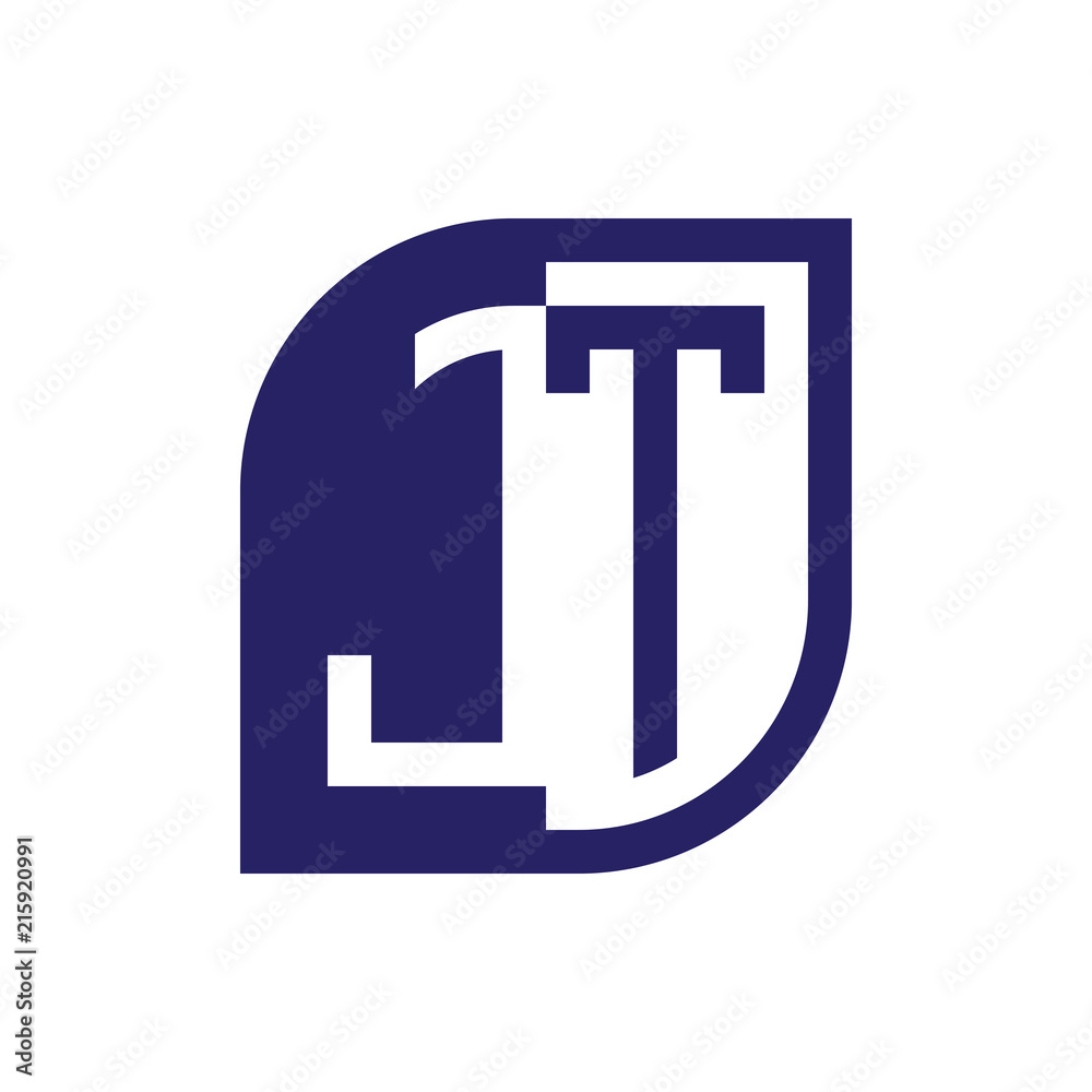 JT initial letter emblem logo negative space JT initial letter emblem logo negative space