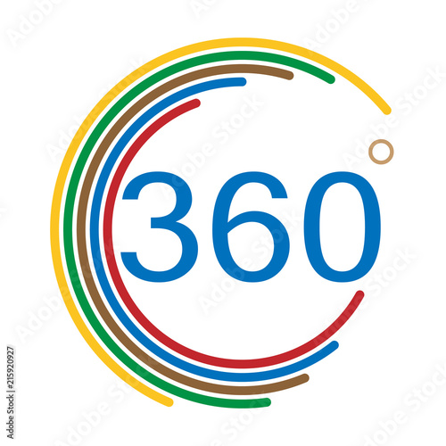 360 degrees angle sign on white background. flat style. angle 360 degrees icon symbol for your web site design, logo, app, UI. 360 degrees angle sign.