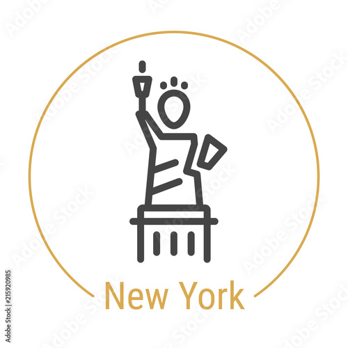 New York  United States Vector Line Icon