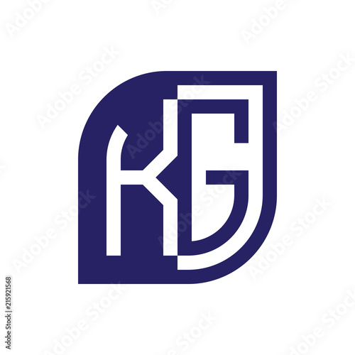 KG initial letter emblem logo negative space