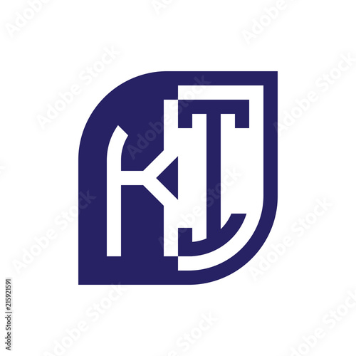 KI initial letter emblem logo negative space
