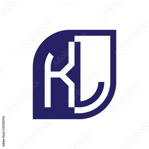 KL initial letter emblem logo negative space